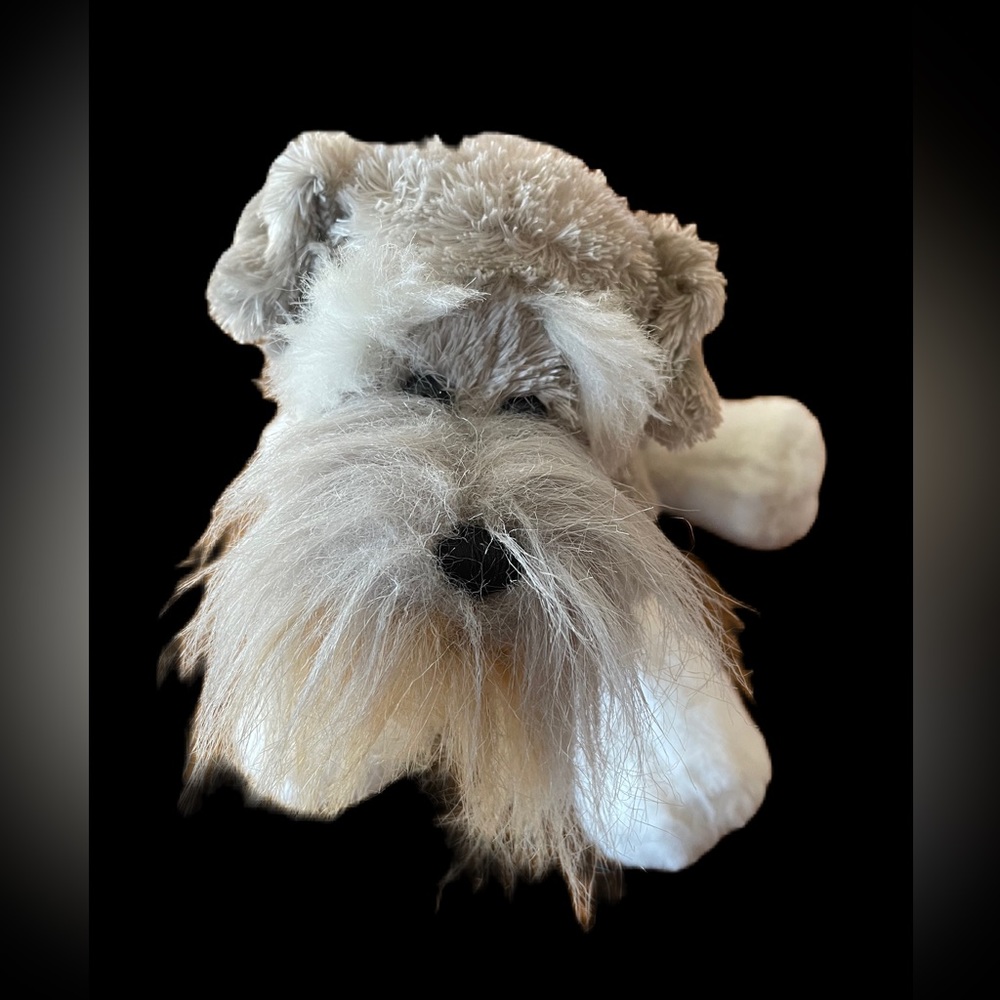 Ganz Webkinz Realistic Schnauzer Dog 8" Plush Stuffed Animal Toy NO CODE